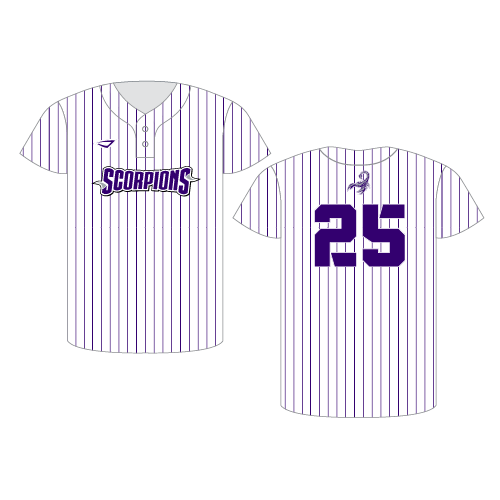 Scorpions Sublimated 2 Button Jersey - White Pin